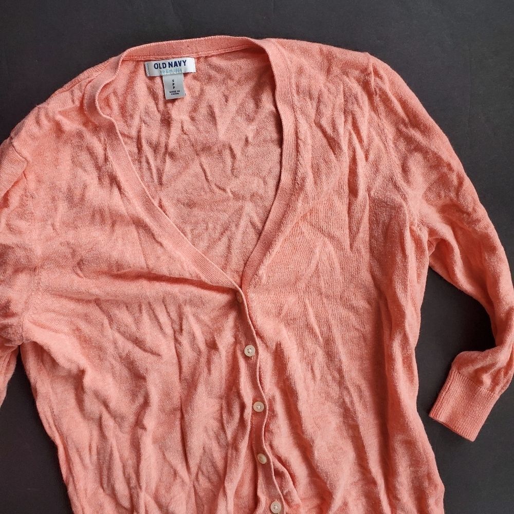 Old navy Lightweight Orange Cardigan - Picture 3 of 8